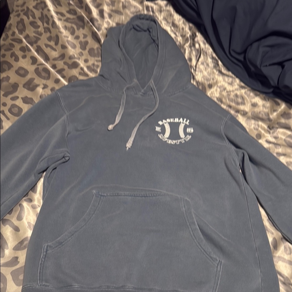 Baseball Graphic Men's Hoodie - Gray
